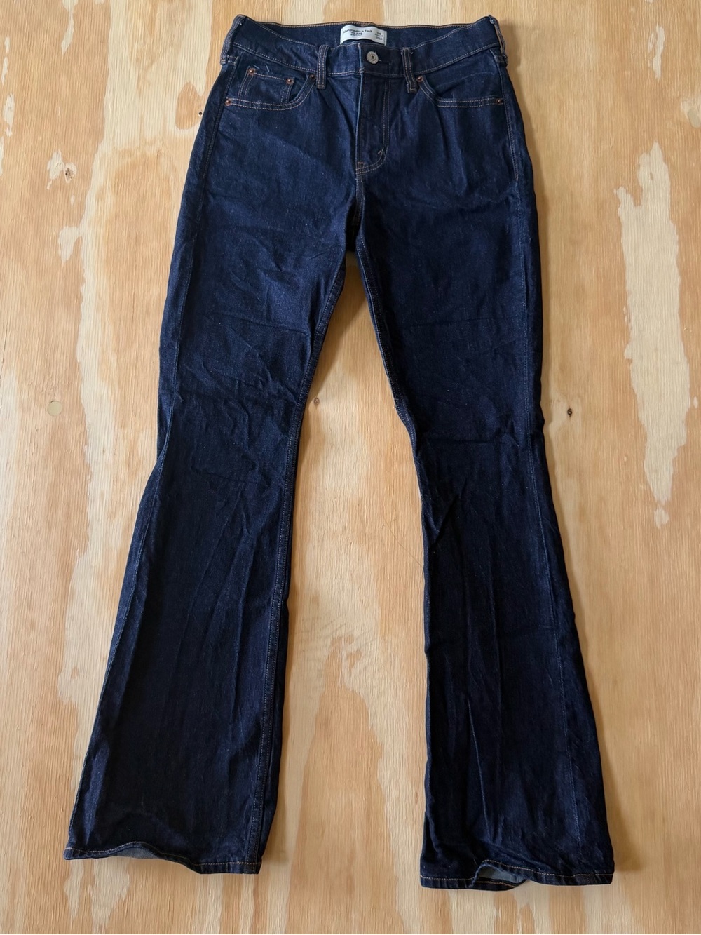 Abercrombie & Fitch Women’s Mid-rise Bootcut Dark Navy Flare Denim Jeans